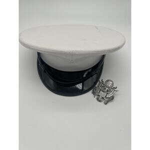 U.S. Military White Dress Frame Cap Hat Size 7 NSN 8405-01-530-9276 Navy/USMC